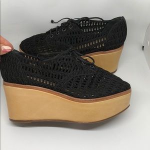 Schutz Shoes Black Platforms